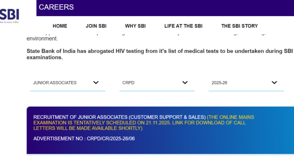 SBI Clerk Mains Exam Date 2025